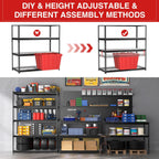 WORKPRO 5-Tier Metal Shelving Unit, 48”W x 24”D x 72”H, Heavy Duty Adjustable Garage Shelving, 4000 lbs Load Capacity (Total), Storage Rack for Garage, Basement, Warehouse, Workshop, 2 Pack