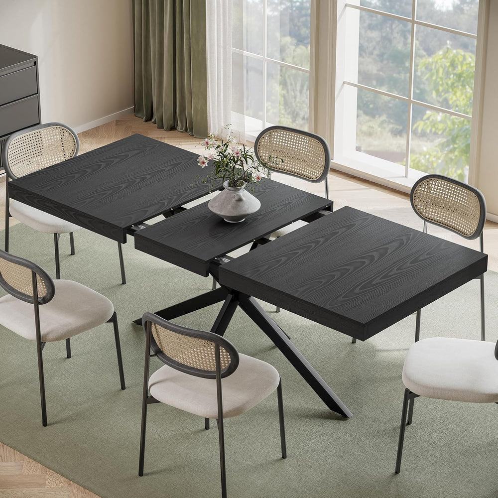 Extendable Dining Room Table for 4 6 8,55"-70" Kitchen Table Leaf,B...
