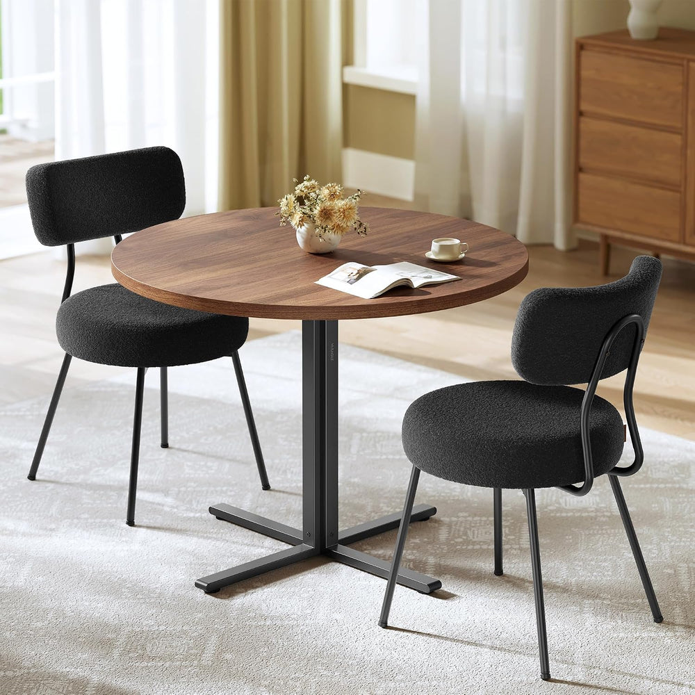 VASAGLE Dining Table Set, Round Dining Table with 2 upholstered Chairs, for S...