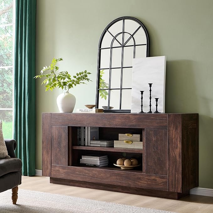 OKD Modern 70" TV Stand, Entertainment Center for TVs Up to 80", Me...
