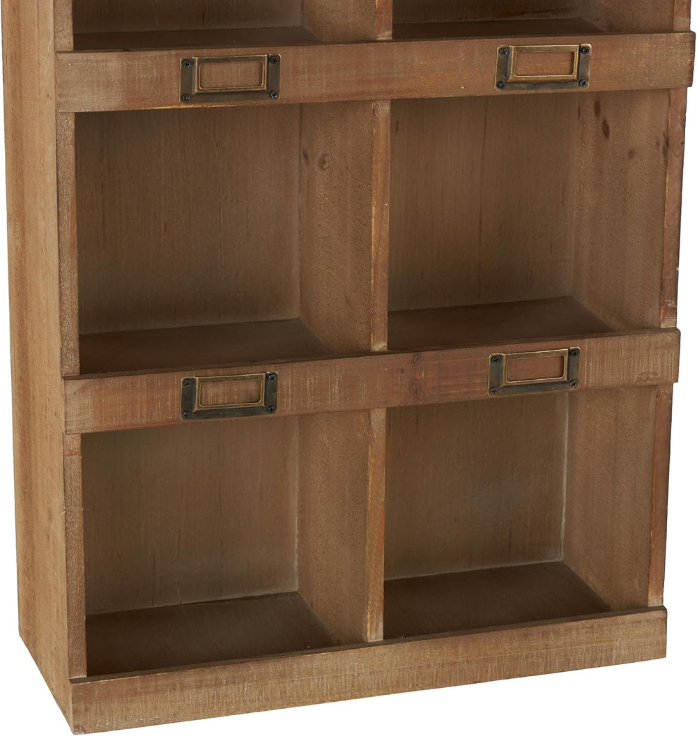 Deco 79 45887 Wall Shelf, Brown,18"L x 7"W x 42"H