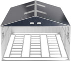 Metal Garage Shed for Car with Floor Kit, 13x20x8.5' Large Outdoor Storage Building and Workshop, Weatherproof Steel Carport with Ultra-Reinforced Truss System, Skylights & Dual-Entry