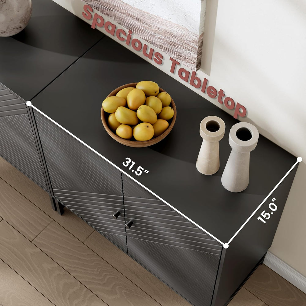 Storage Cabinet with Doors and Adjustable Shelf, Sideboard Buffet Cabinet wit...