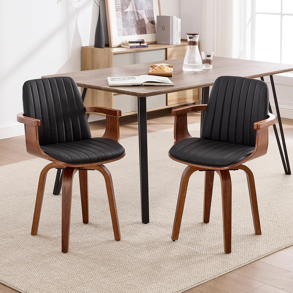 VipDesk Dining Chairs Set of 2 - Mid Century Modern Swivel Kitchen Chairs for...