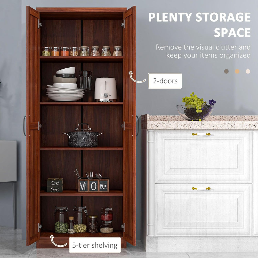 5-Tier Kitchen Pantry Cabinet with Adjustable Shelves