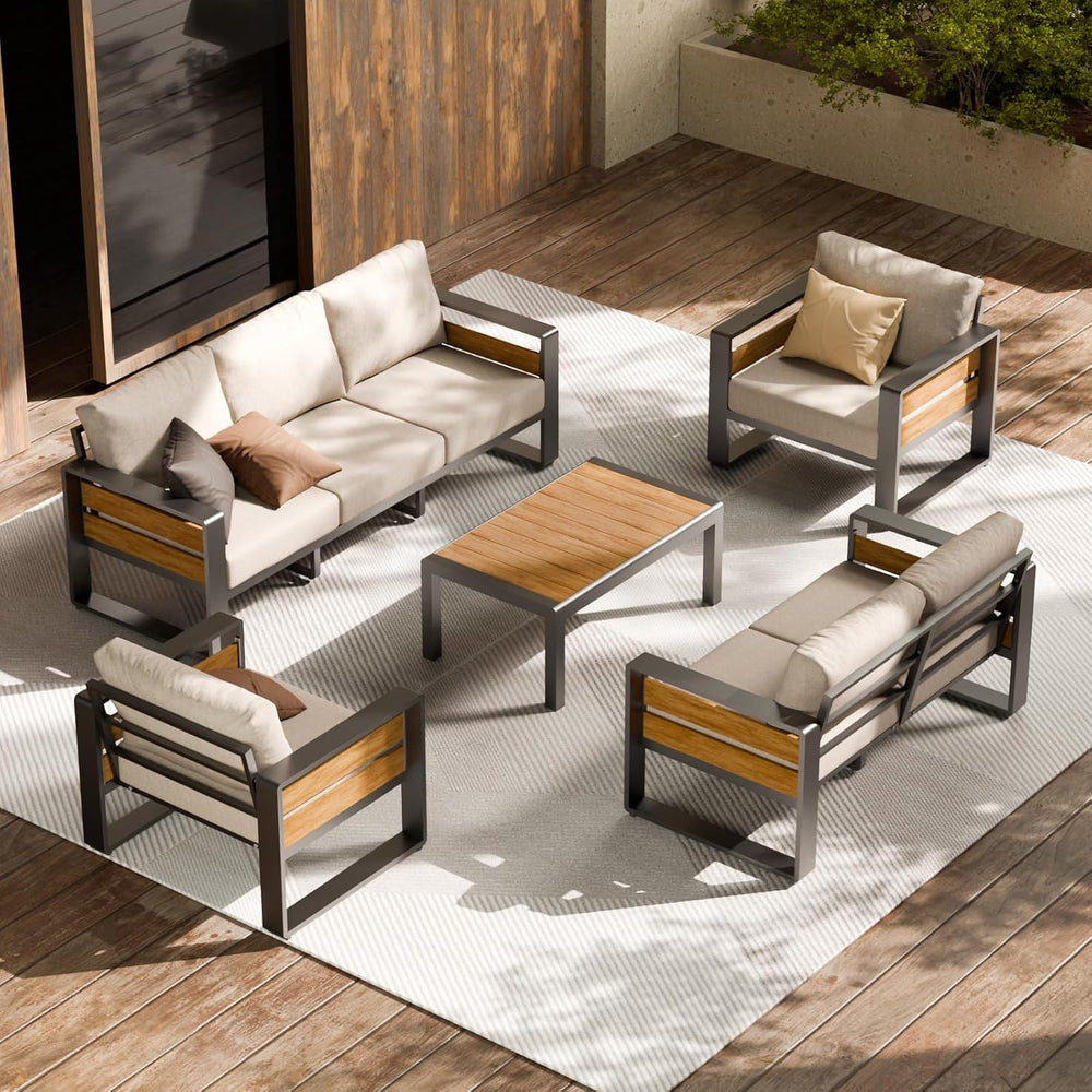 ZANDOR Aluminum Outdoor Patio Furniture - Outdoor Coffee Table, All-Weather M...