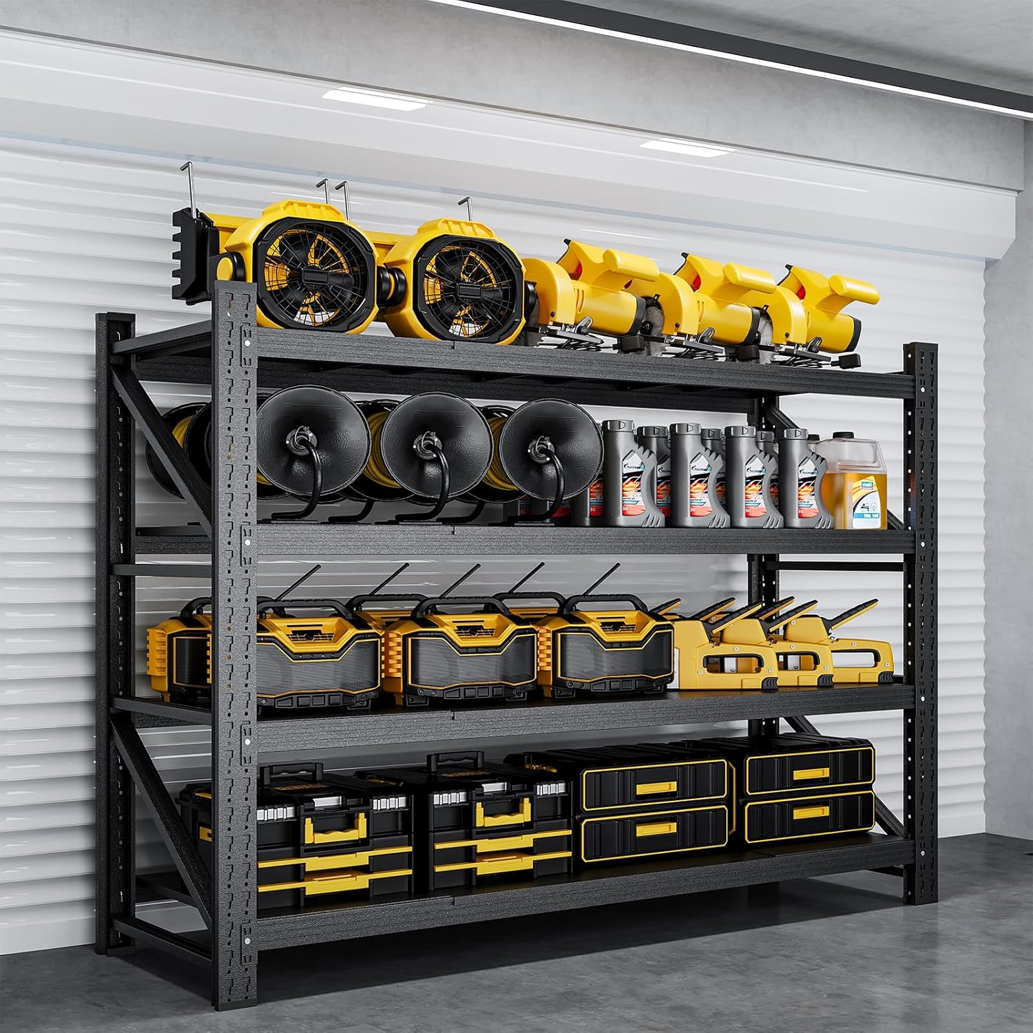 5000LBS Metal Garage Shelving Unit 60" W Storage Shelves Heavy Duty 4 Tier Adjustable Garage Storage Racks Industrial Shelving Utility Rack Shelf for Warehouse,Basement 60" Wx24 Dx70 H
