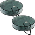 VENO 2 Pack Christmas Wreath Storage Container - 30 Inch Clear Wreath Bag, Christmas Garland and Holiday Decoration Organizers with Zipper and Durable Handles (Clear, 30"-2 Pack)