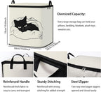 Large Comforter Storage Bag with Zipper,Closet Organizer for Clothes/Blankets/Quilts/Pillows,Fabric Moving Bags with Portable Handles 95L(2-Pack)
