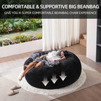 Extra Large Bean Bag Chairs for Adults，5FT,Bean Bags with Filler Included,Memory Foam Chair,Soft and Comfortable Jumbo Bean Bag,Leisure Chair Suitable for Bedroom and Balcony Dormitory (Black)