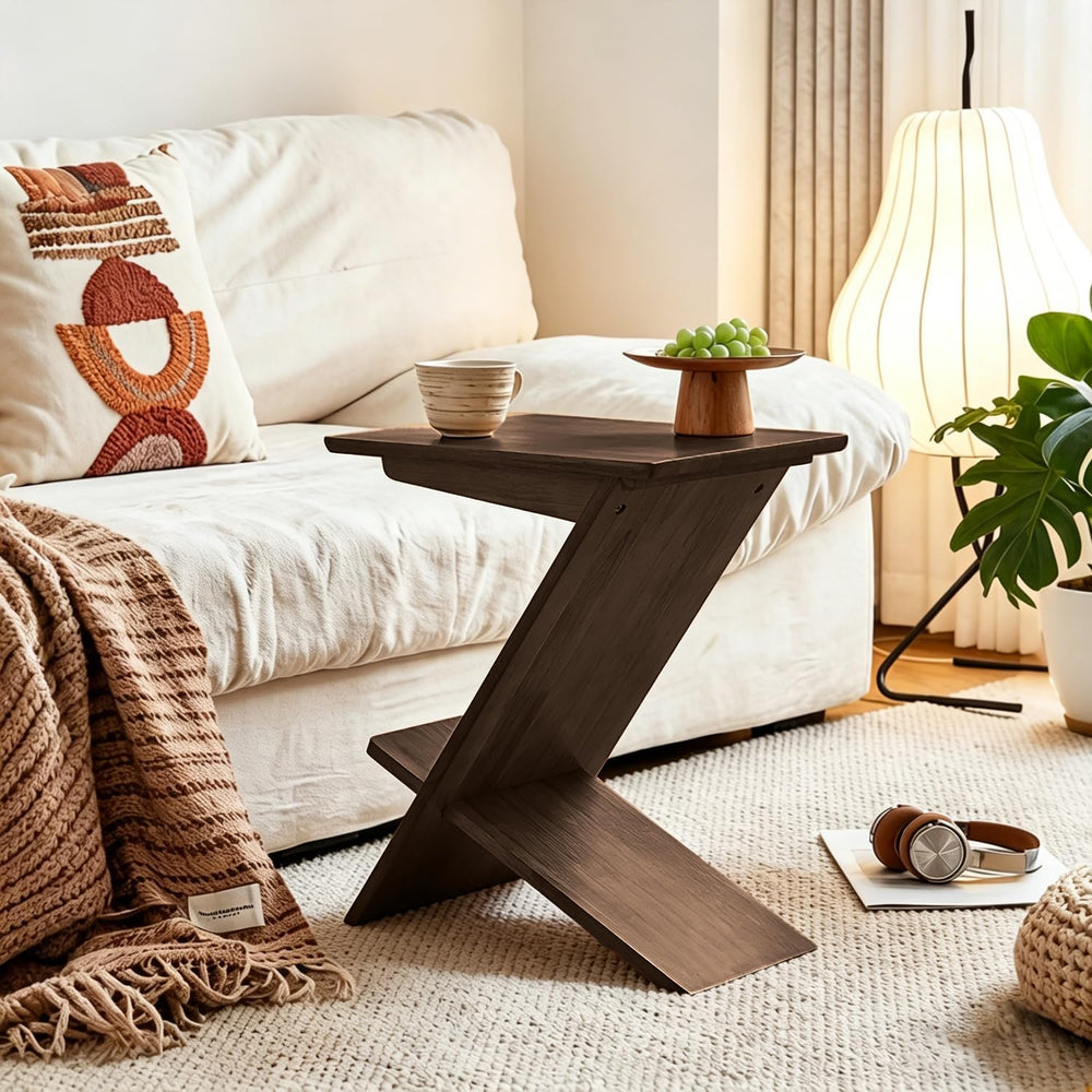 YUNMUARY-C Shaped Couch End Table,Skinny Entryway Table,Modern Wooden Nightst...