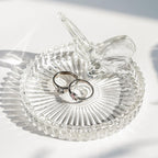 4 Inch Crystal Butterfly Ring Holder Dish Jewelry Tray Wedding Decor | Crystal Glass Butterfly Ring Holder for Rings Earrings Jewelry Engagement Wedding Gift for Women Mother Wife Bride Bridesmaid