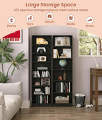 6 Tier DVD Storage Shelf, Media Shelf with Adjustable Shelves, Black | Media Organizer Shelf for DVDs, Video Games & Movies, Holds Up to 150+ DVDs