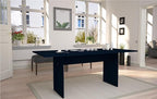 Manhattan Comfort Nomad Dining Table for 4 to 6, Modern Rustic Farmhouse Statement Furniture Piece with Protouch Wood Grain Finish, Sturdy H-Base Pedestal Design, Easy Assembly, 67.91", Midnight Blue