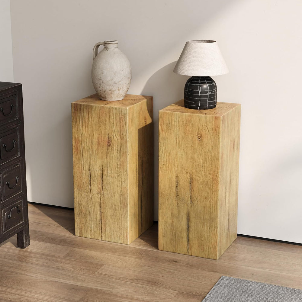 JIJIWANG 33.75" Square Living Room Side Table,Wood-Like Distressed Finis...