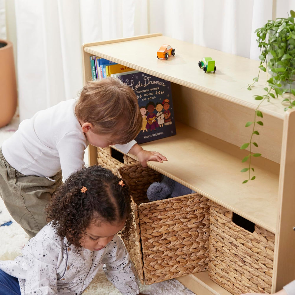 ECR4Kids 2-Shelf Mobile Storage Cabinet, Classroom Furniture, Natural | Durab...