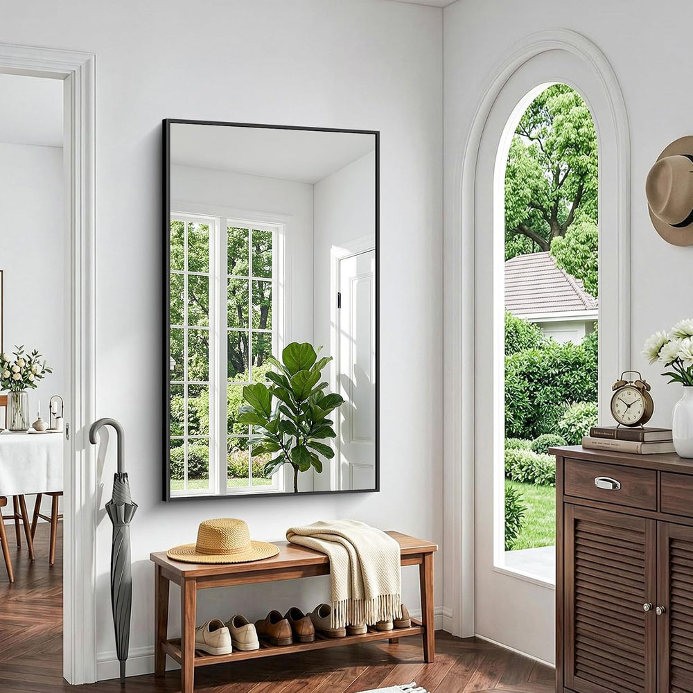 48" x 30" Bathroom Mirror for Wall, Metal Framed Rectangular Vanity...
