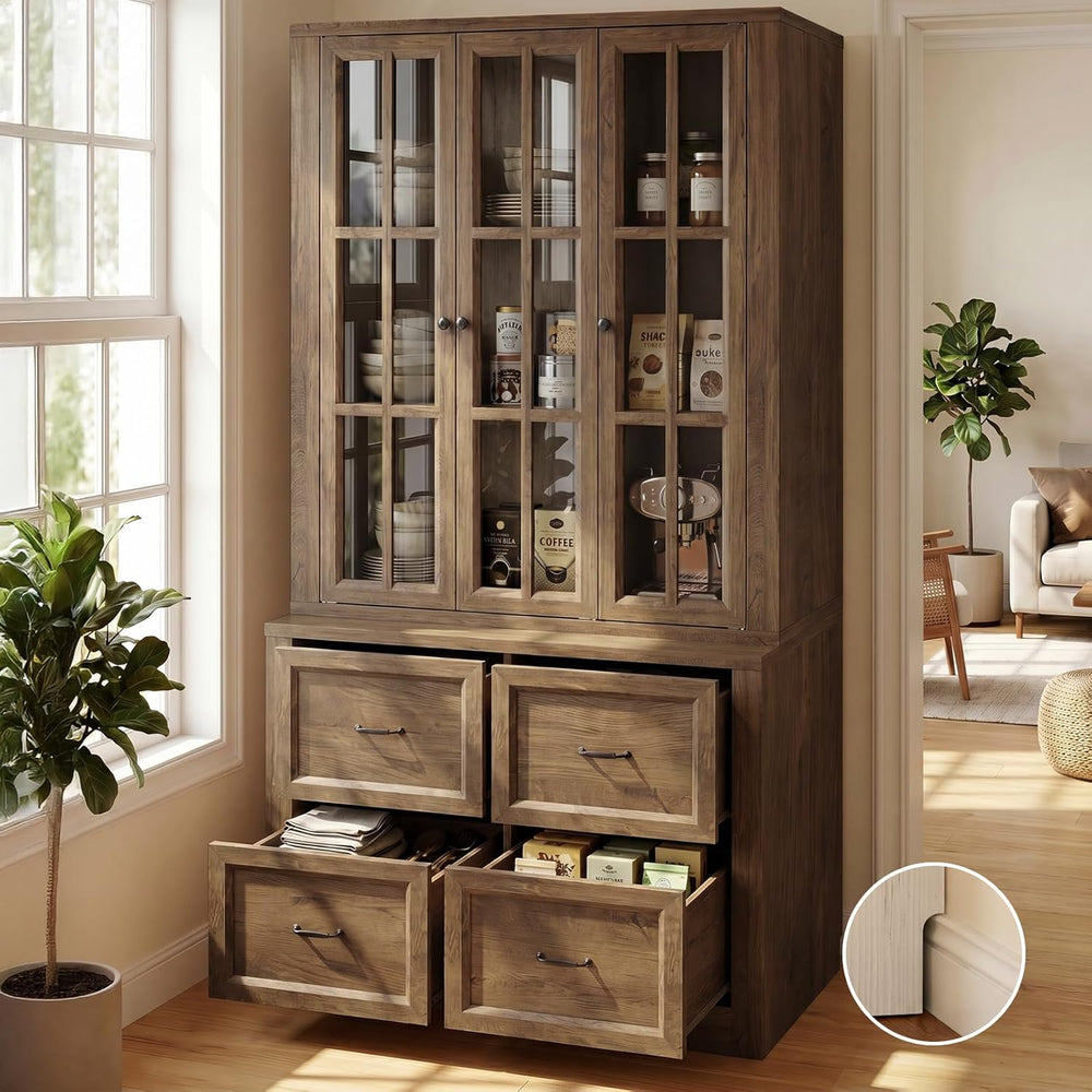 80" Modular Kitchen Pantry Cabinet, 2-in-1 Freestanding Tall Pantry Cabi...