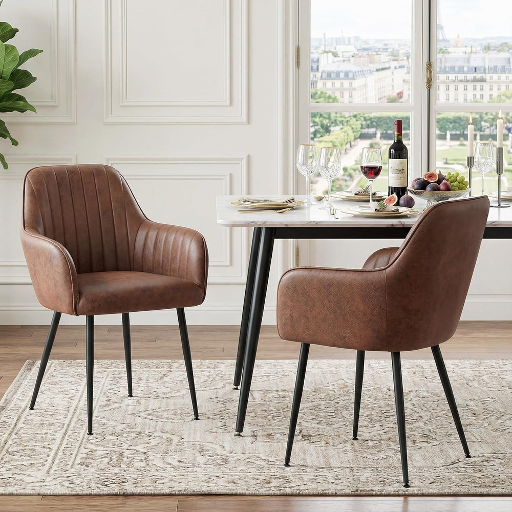 LSSPAID Dining Chairs Set of 2, Upholstered Faux Leather Modern Accent Vanity...