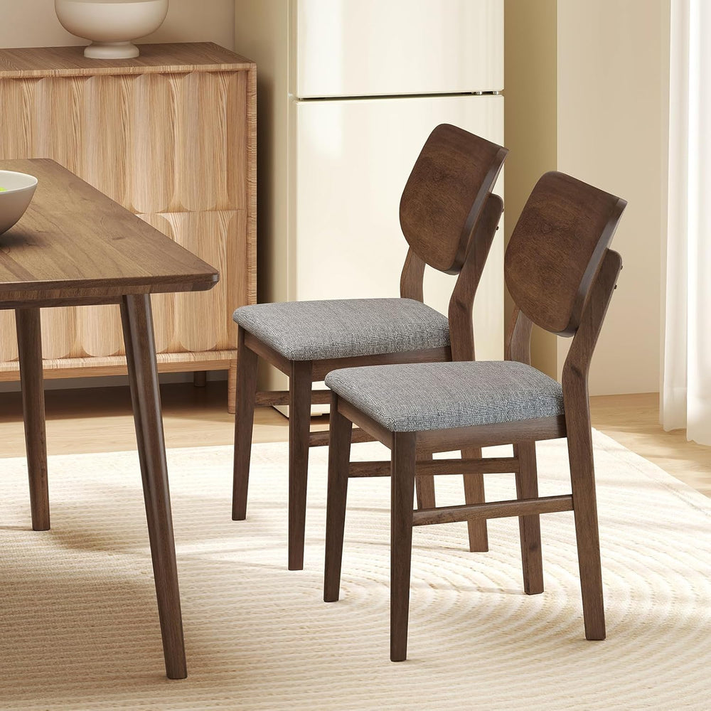 Giantex Wooden Dining Chairs Set of 4, Farmhouse Upholstered Kitchen Chairs w...