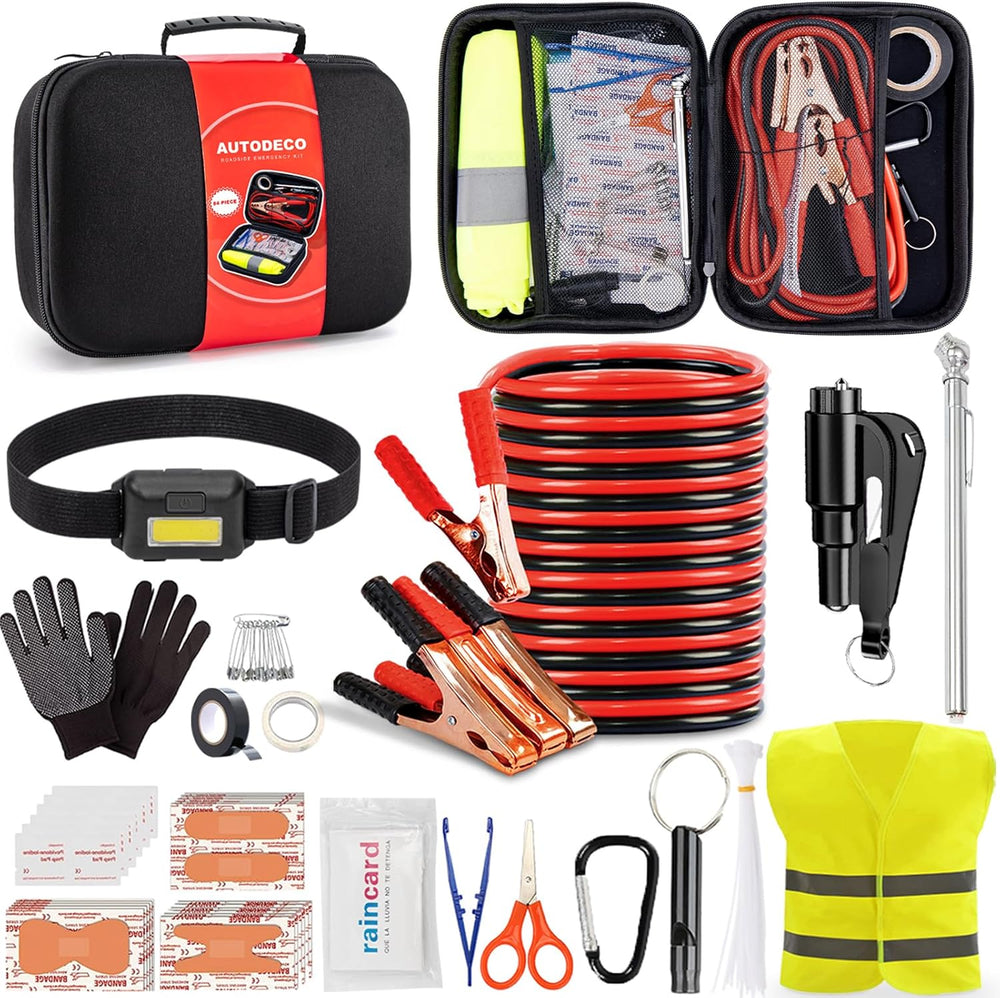 Car Roadside Emergency Kit, Portable Car Safety Kit Car Kits for Emergency, B...