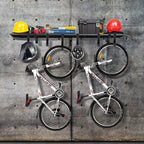 Garage Wall Shelving, 2X4ft Garage Storage Rack,Heavy Duty Wall Mounted Storage Shelf With 12 pc Hooks-Each Loads 260lbs Metal Wall Shelf,Black,2Pack
