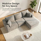 Homall Sectional Couches for Living Room, Modern Boneless Couch with Deep Seat, Upholstered Cloud Sofa, No Assembly Required (Grey, L Shaped Sofa)