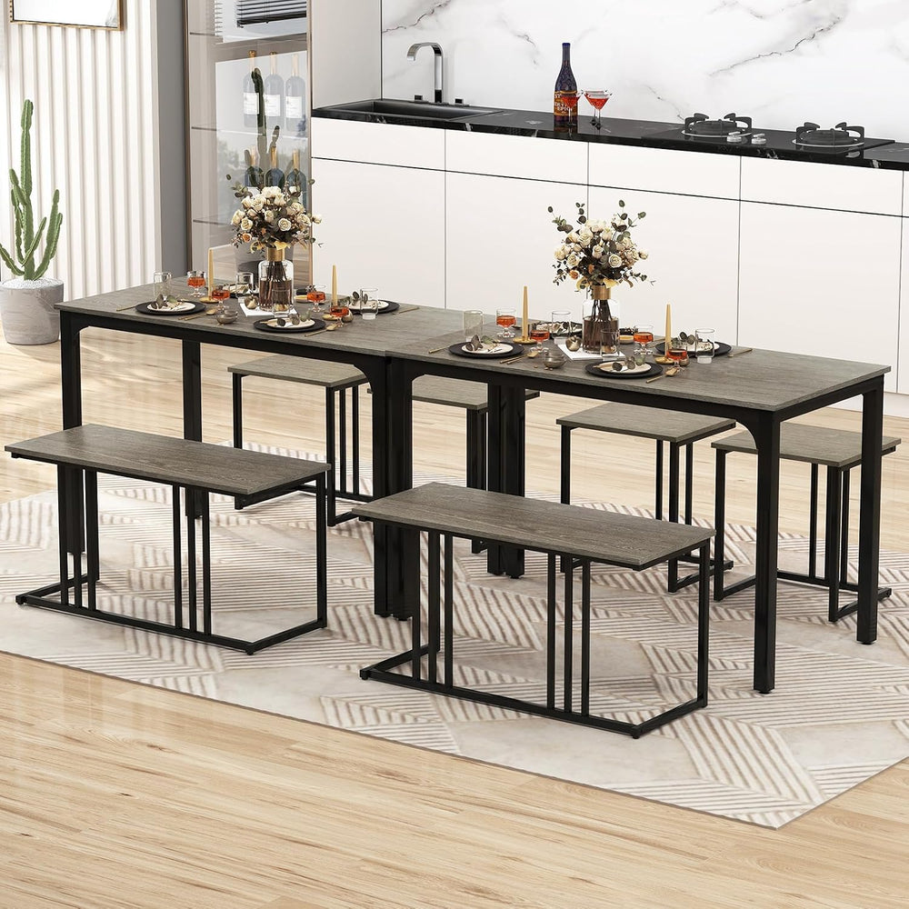 Giantex 4-Piece Dining Table Set for 4, Modern Kitchen Table and Chairs, Nest...