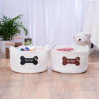 JUPPE Pet Dog Basket with Personalized Name, Dog Toys Storage Organizer Custom Cotton Rope Basket Nursery Decor (Pet Dog Basket)