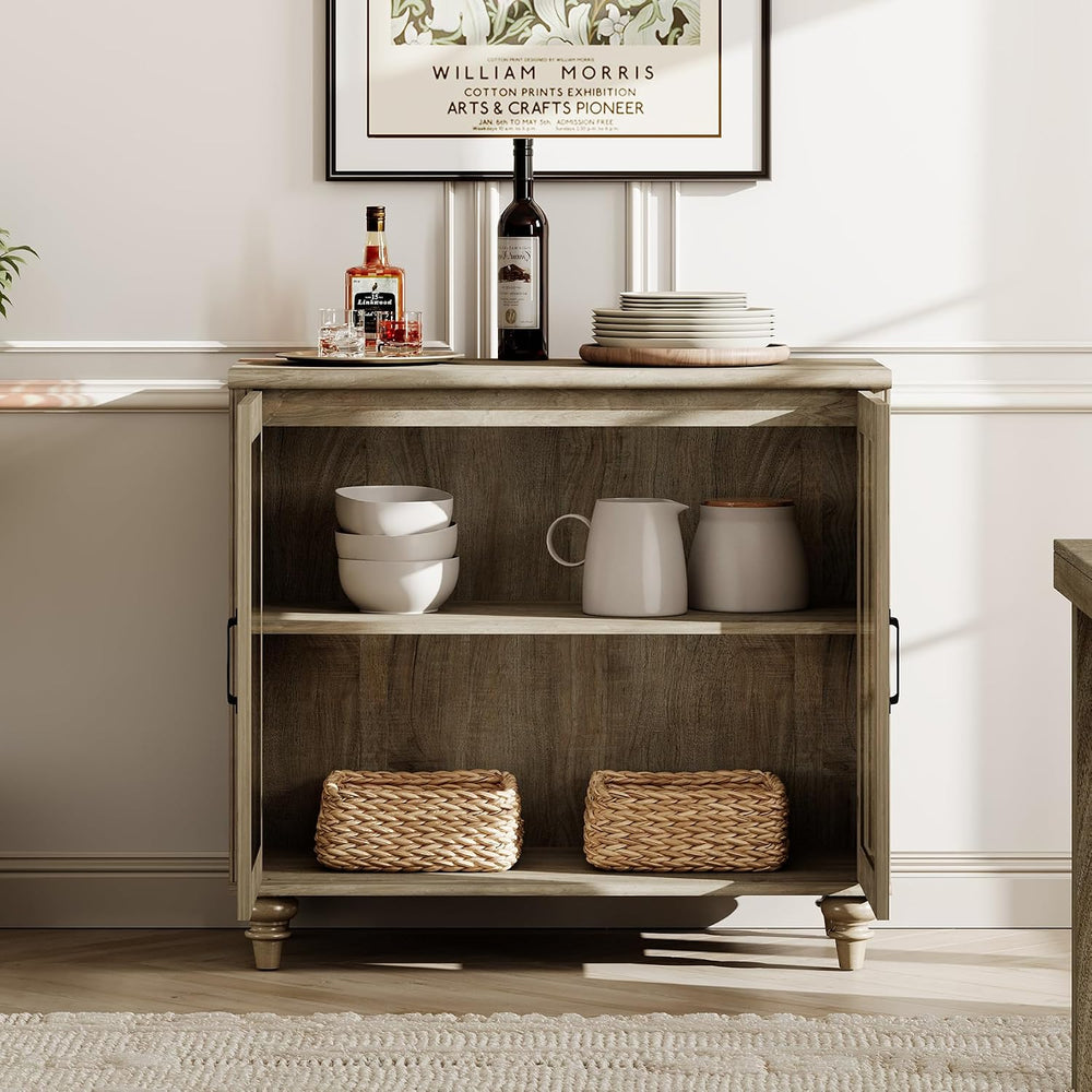 WAMPAT Farmhouse End Table with Ample Storage, Large Mid Century Modern Wood ...