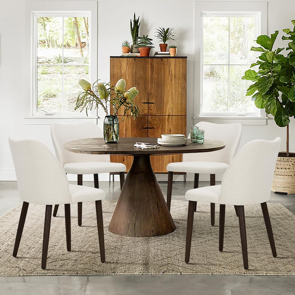 COLAMY Upholstered Dining Chairs Set of 4, Modern Fabric Dining Room Kitchen ...