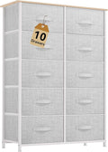 DWVO 10 Drawers Dresser, Fabric Dresser, Fabric Storage Tower, Organizer Unit for Room, Living Room, Hallway, Closets