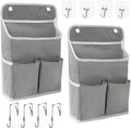 2-Pack Hanging Storage Organizer, Over The Door Hanging Bags/Wall Baskets Storage with Pockets for Home, RV, Office and More (2, Grey)