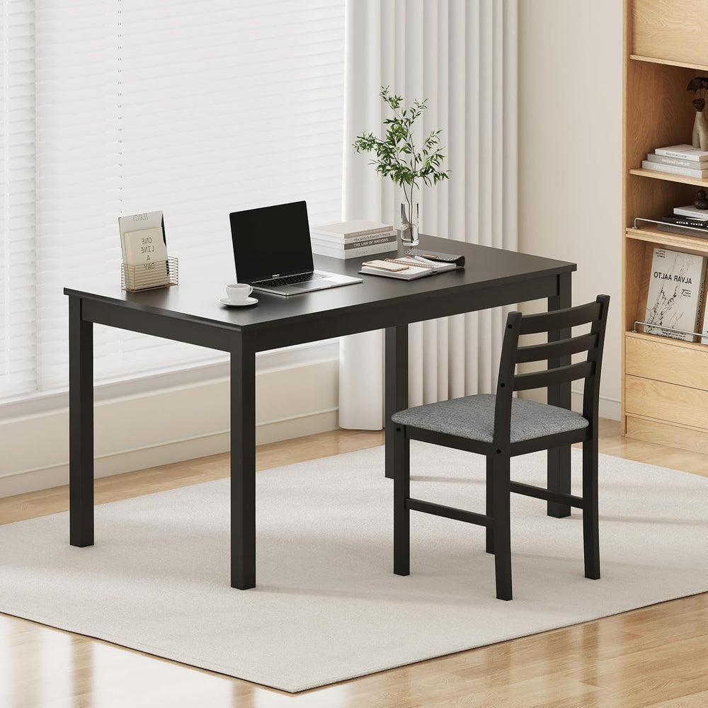 WiberWi Dining Table Set for 4, Solid Wood Kitchen Table and Chairs Set of 4,...