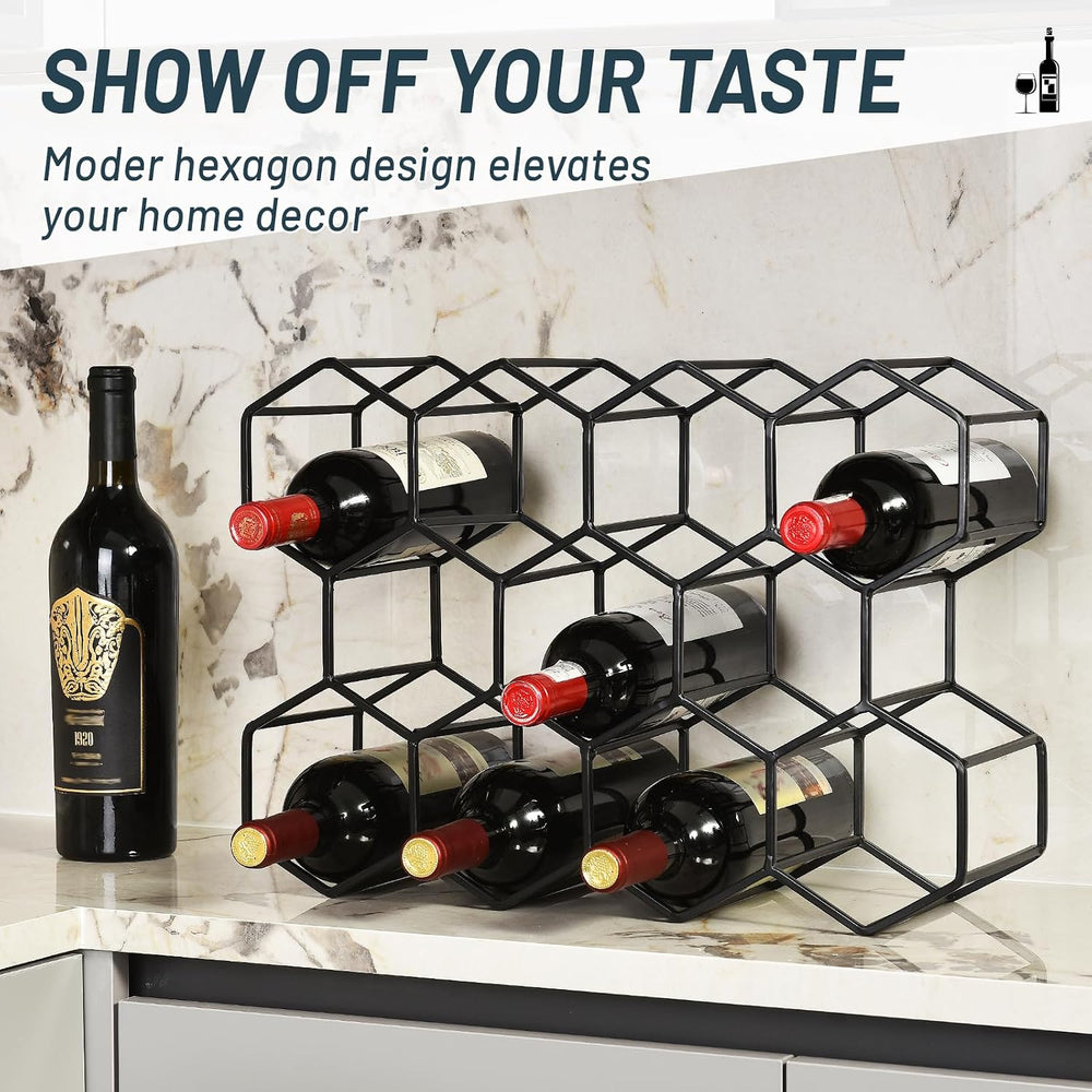 Countertop Wine Rack, 5.3 pounds, Heavier and More Stable Wine Storage Cabine...