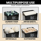 Farmhouse Metal Detergent Pod Container with Dryer Sheet Holder for Laundry Room Organization and Storage - Holds Over 200 Pods and 300 Sheets
