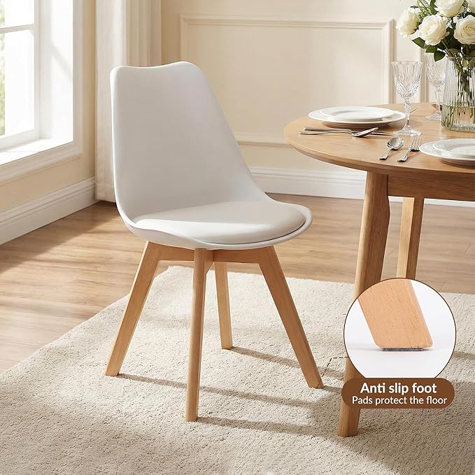 CangLong Dining Chairs Set of 4, Mid Century Modern Kitchen and Dining Chair,...