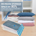 10 Large Vacuum Storage Bags with Hand Pump, Large Vacuum Seal Bags for Clothing, Space Saver Bags for Travel Lugggage, Blankets, Comforters
