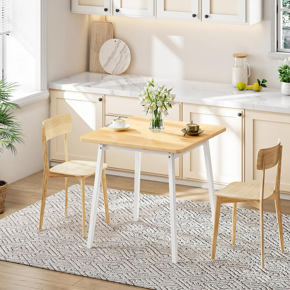 HOOBRO Bamboo Dining Table, Square Dining Table for 2, 27.6" Kitchen Tab...