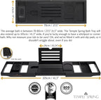 Temple Spring Wooden Bathtub Tray, Bamboo Bathroom Accessories, Bath Tray for Tub, at Home Spa Essentials, Board for Tub Table, Bath Caddy for Bathtub Accessories & Bathroom Essentials – Black
