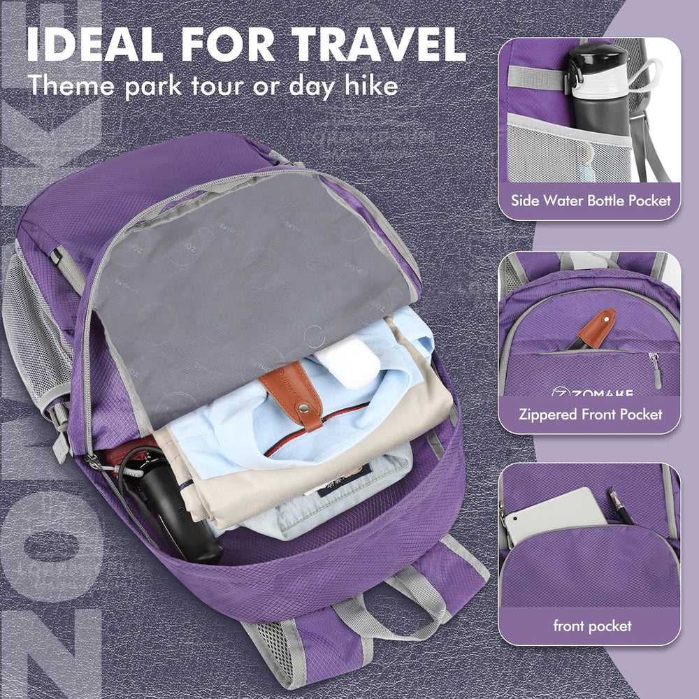 ZOMAKE Lightweight Packable Backpack 30L, Foldable Travel Hiking Daypack