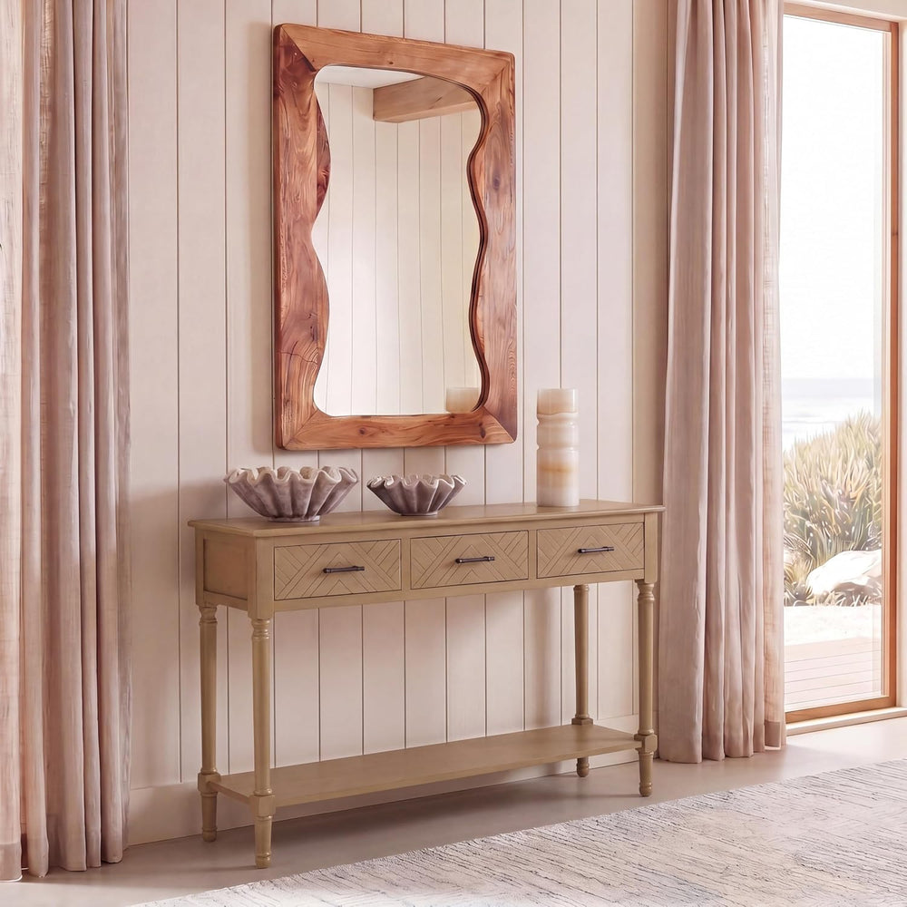 SAFAVIEH Home Collection - Peyton Desert Brown Console Table with 3 Drawers a...