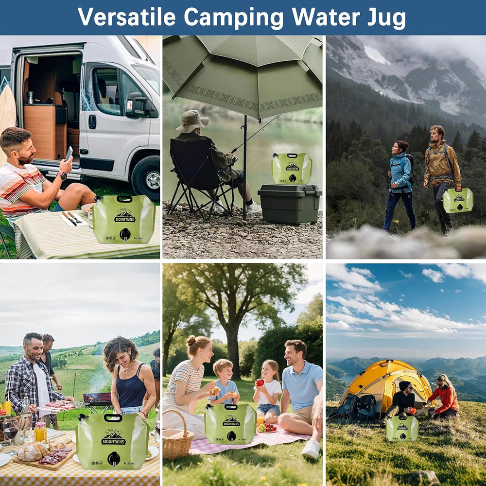 Water Jug Camping 2.1 Gallon Collapsible with Spigot, BPA Free Portable Water...