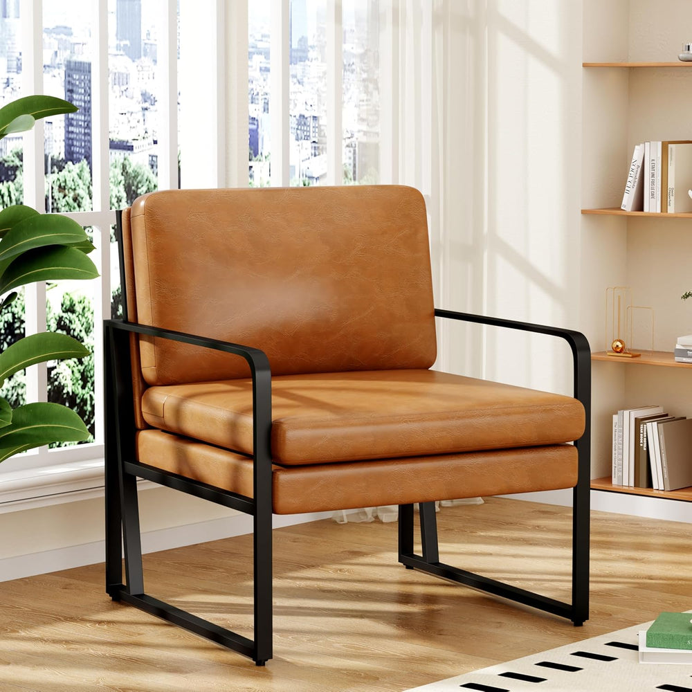ALISH Accent Chairs, Upholstered Armchair Modern Living Room Chairs Linen Arm...