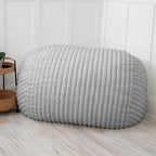 Jaxx 5.5 ft Bean Bag Loveseat, Premium Faux Fur, Mondo Grey
