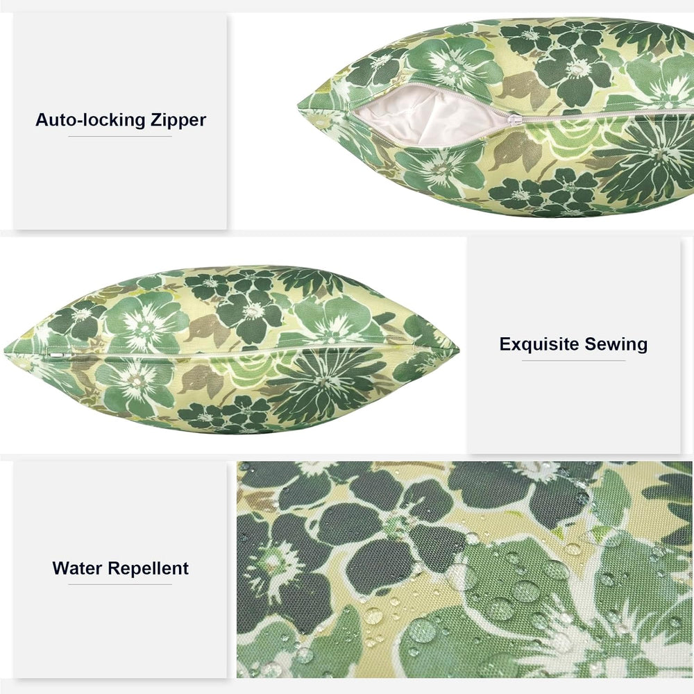 Outdoor Lumbar Pillows 12x20 Inch, Water Repellent Cushion Pillows, Outdoor P...