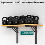 EVERHANGER 18 inch Folding Shelf Brackets for Garage, Heavy Duty Collapsible Shelf Bracket Steel Wall Mounted Table Brackets (Pack of 4, No Board)