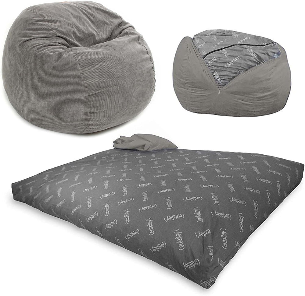 CordaRoy's Corduroy Bean Bag Chair, Convertible Chair Folds from Bean Bag...
