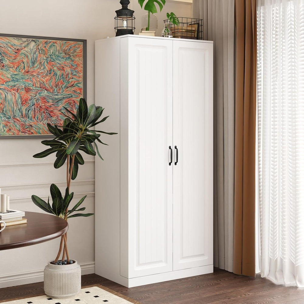 MOUMON Kitchen Pantry Storage Cabinet with Doors and Shelves, Rotating Racks,...