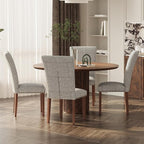 Stylish Dining Chairs Set of 4, Upholstered Parsons Dining Room Chair with Nailhead Trim, Kitchen Room Chair with Thick Cushions and Wood Legs, Nailhead Trim, SKY2383